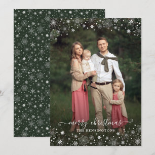 Green Winter Snowflakes kerstfoto