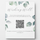 Green Wishing Well Sign met QR Code Plaque Fotoplaat (Voorkant)