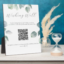 Green Wishing Well Sign met QR Code Plaque