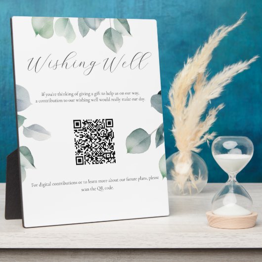 Green Wishing Well Sign met QR Code Plaque Fotoplaat (Zijkant)