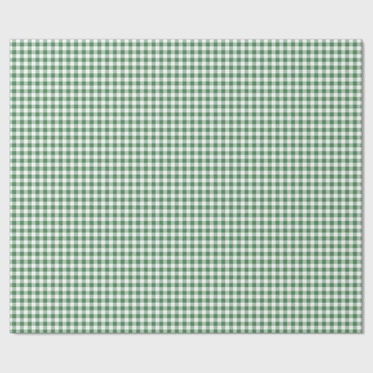 Green | Wit Gingham inpakpapier (Vlak)