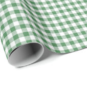 Green | Wit Gingham inpakpapier (Rol Hoek)