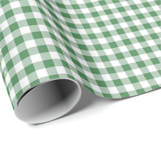 Green | Wit Gingham inpakpapier (Rol Hoek)