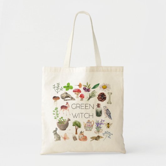 Green Witch Canvas tas (Voorkant)