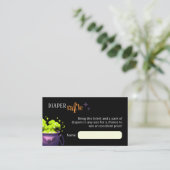 Green Witch Cauldron Luier Raffle Enclosure Kaart (Staand voorkant)