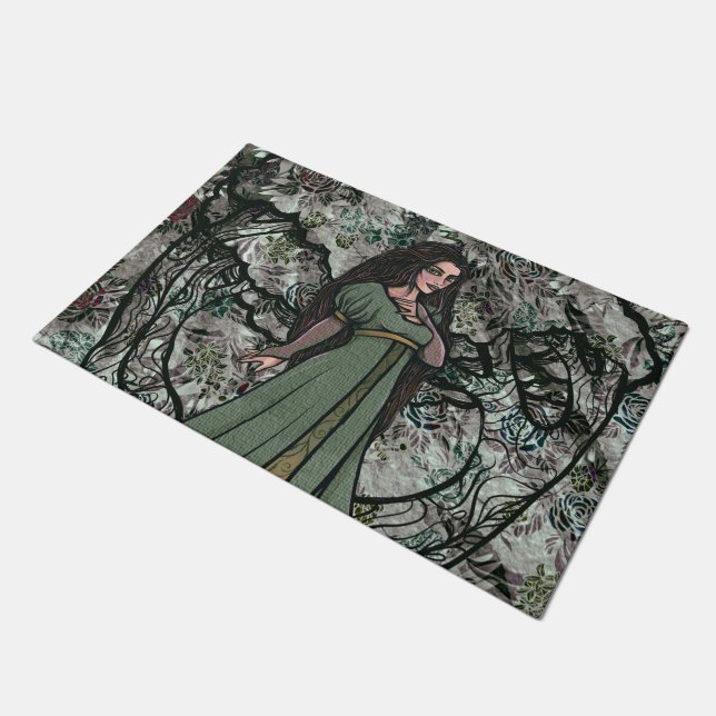 Green Witch Druid Natuur Goddess Bossen Deurmat (Schuin)