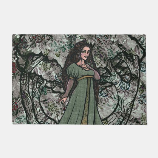 Green Witch Druid Natuur Goddess Bossen Deurmat (Voorkant)