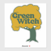 Green Witch Earth Day Tree Sticker (Vel)
