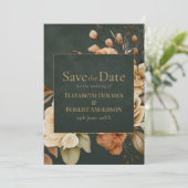 Green Witch Floral Save the Date Card (Staand voorkant)
