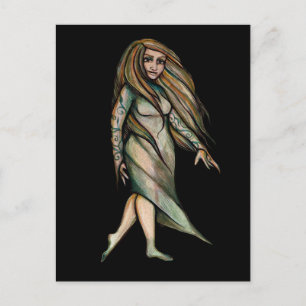 Green Witch Goddess Art Proud Paganisme Art Briefkaart