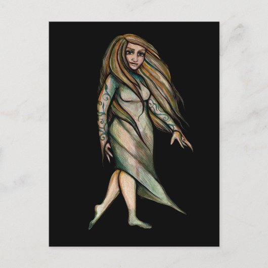 Green Witch Goddess Art Proud Paganisme Art Briefkaart (Voorkant)