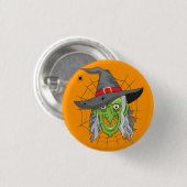 Green Witch Halloween Ronde Button 3,2 Cm (Voorkant /achterkant)