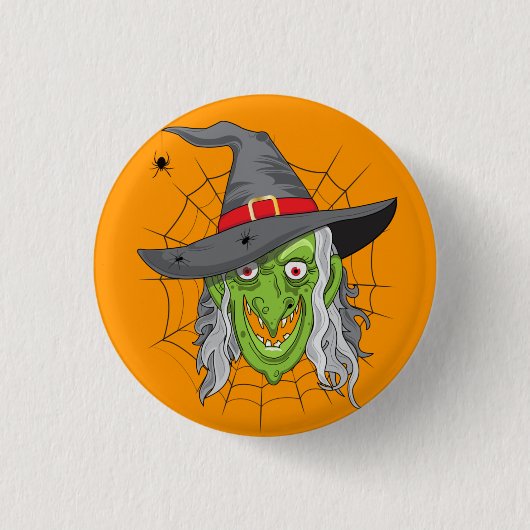 Green Witch Halloween Ronde Button 3,2 Cm (Voorkant)