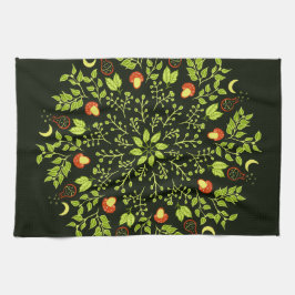 Green Witch Mandala - Potions en paddenstoelen Theedoek