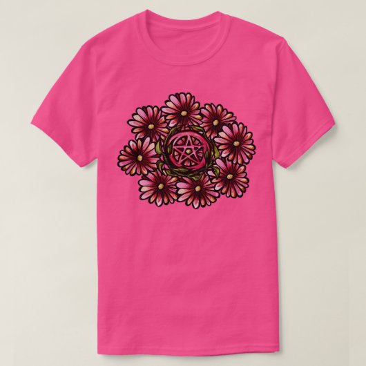 Green Witch Pentagram T-shirt (Design voorkant)