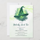 Green Witch Pet Magical Fantasy Halloween Kaart (Voorkant)