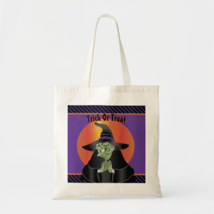 Green Witch Trick or treat Bag Tote Bag