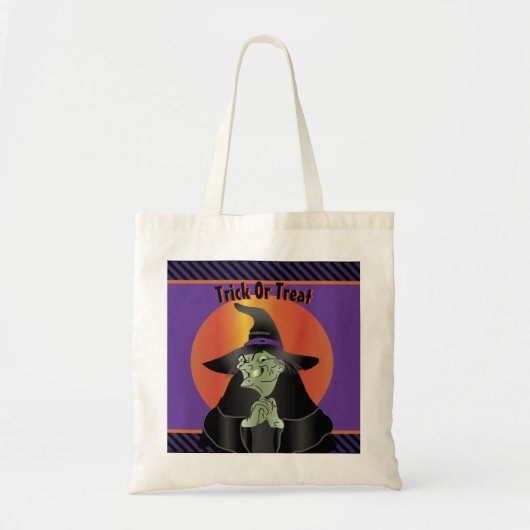 Green Witch Trick or treat Bag Tote Bag (Voorkant)