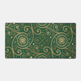 GREEN WITH GOLD SWIRLS AND FLOURISHES BUREAUMAT