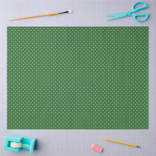 Green with White Polka Dots Tissue Paper Tissuepapier (Craft)