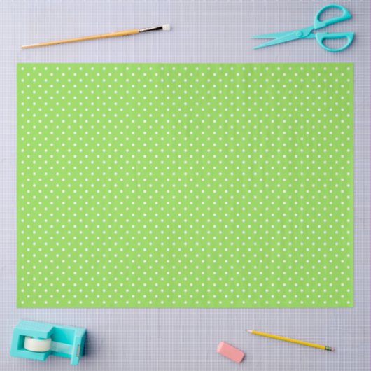 Green With White Polka Dots Tissuepapier (Craft)