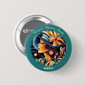 Green Women's History Month Ronde Button 5,7 Cm (Voorkant /achterkant)