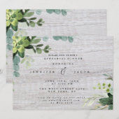 Green Wood rustieke repetitie diner uitnodiging (Voorkant / Achterkant)