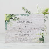 Green Wood rustieke repetitie diner uitnodiging (Staand voorkant)