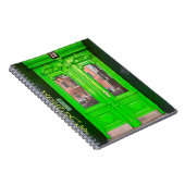 GREEN WOODEN GLASDEUR NOTITIEBOEK (Rechterzijde)