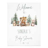 Green Woodland Adventure Baby Shower Welcome Sign Foto Afdruk (Voorkant)