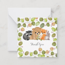 Green Woodland Animal Notecards Notitiekaartje