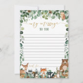 Green Woodland Animals Time Capsule Message Cards Kaart (Voorkant)