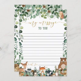Green Woodland Animals Time Capsule Message Cards Kaart