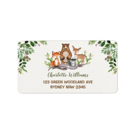Green Woodland Baby Dieren Bos Retouradres Etiket