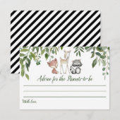 Green Woodland Baby shower Advies voor Ouders Kaar Informatiekaartje (Voorkant / Achterkant)