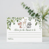 Green Woodland Baby shower Advies voor Ouders Kaar Informatiekaartje (Staand voorkant)