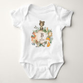 Green Woodland Bos Dieren Aangepaste Monogram Romper (Voorkant)