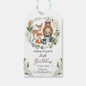 Green Woodland Bos Dieren Verjaardagsgunsten Cadeaulabel (Voorkant)