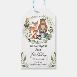 Green Woodland Bos Dieren Verjaardagsgunsten Cadeaulabel
