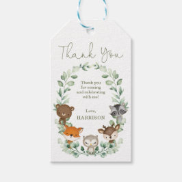 Green Woodland Bosdieren Baby shower Favor Cadeaulabel