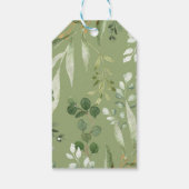 Green Woodland Bosdieren Baby shower Favor Cadeaulabel (Achterkant)