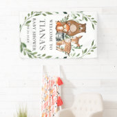 Green Woodland Dieren Baby shower Achtergrond Spandoek (Insitu)
