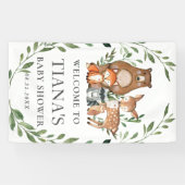 Green Woodland Dieren Baby shower Achtergrond Spandoek (Horizontaal)