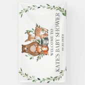 Green Woodland Dieren Baby shower Achtergrond Spandoek (Verticaal)