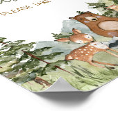 Green Woodland Dieren Baby shower Favorieten Poster (Hoek)