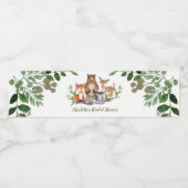 Green Woodland Dieren Baby shower Party Favorieten Waterfles Etiket (Enkel label)