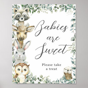 Green Woodland Dieren Baby zijn Sweet Treat Poster