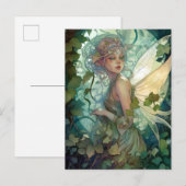 Green Woodland Fairy Fantasy Art Briefkaart (Voorkant / Achterkant)