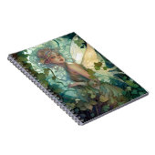 Green Woodland Fairy Fantasy Art Notitieboek (Rechterzijde)