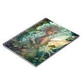 Green Woodland Fairy Fantasy Art Notitieboek (Linkerzijde)